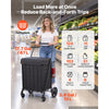 VEVOR Folding Shopping Cart, 17.7 Gal + 3.4 Gal Dual-Basket Grocery Cart, 100LBS Capacity, Steel Rolling Utility Cart with Waterproof Liner & 360° Swivel Wheel for Laundry, Shopping, Camping, Grocery