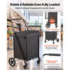 VEVOR Folding Shopping Cart, 17.7 Gal + 3.4 Gal Dual-Basket Grocery Cart, 100LBS Capacity, Steel Rolling Utility Cart with Waterproof Liner & 360° Swivel Wheel for Laundry, Shopping, Camping, Grocery