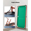 VEVOR Folding Pool Table, 4.5 ft Portable Billiards Tables, Foldable Space-Saving Entertainment Game Set Includes Ball, Cue, Rack, Chalk, Brush, Brown with Bule Cloth, for Family Use, Recreation Room