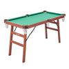 VEVOR Folding Pool Table, 4.5 ft Portable Billiards Tables, Foldable Space-Saving Entertainment Game Set Includes Ball, Cue, Rack, Chalk, Brush, Brown with Bule Cloth, for Family Use, Recreation Room