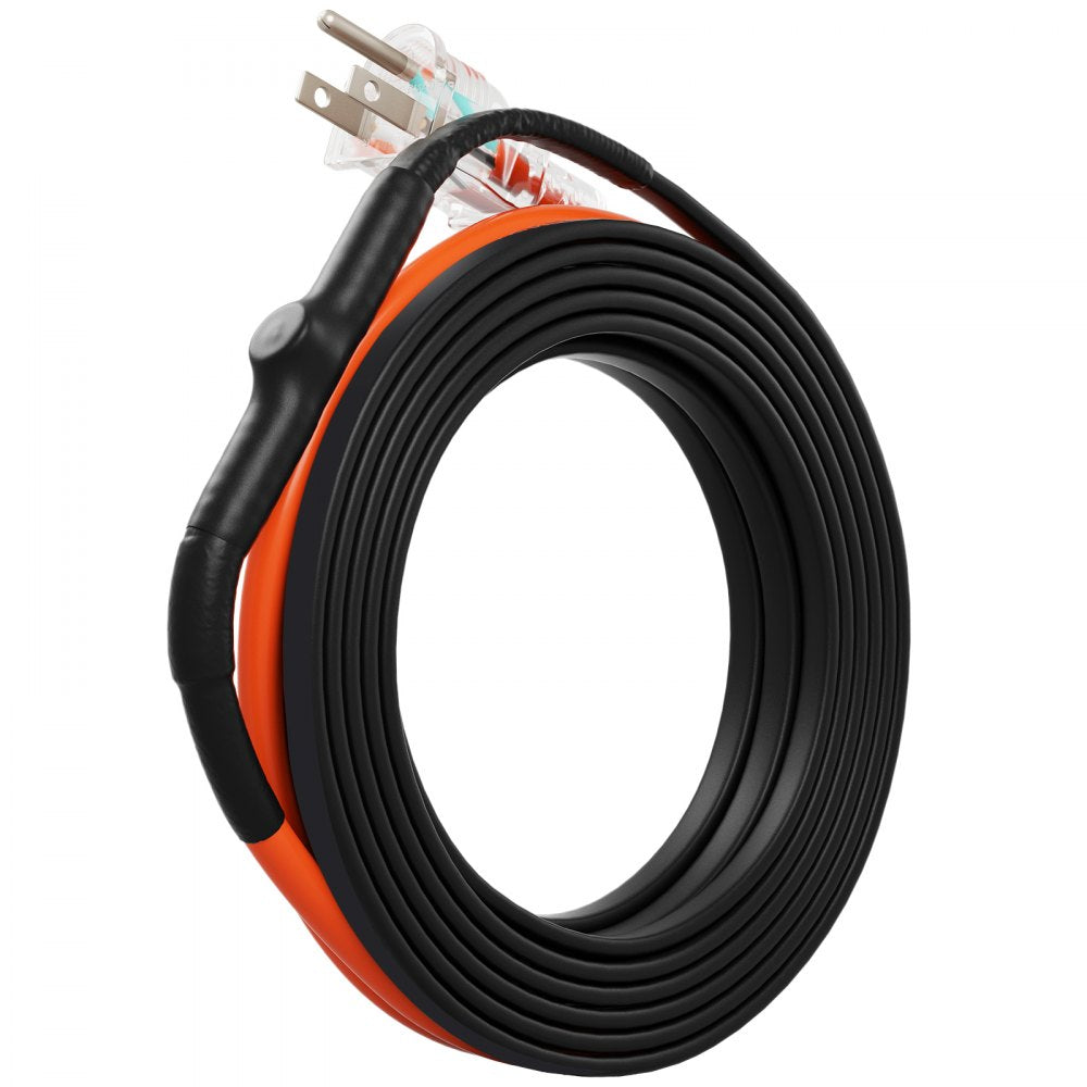 VEVOR Self-Regulating Pipe Heating Cable, 9FT 5W/FT Heat Tape for Pipes Freeze Protection, Water Pipe Heat Cable with Built-in Thermostat Protects PVC Hose, Metal and Plastic Pipe from Freezing