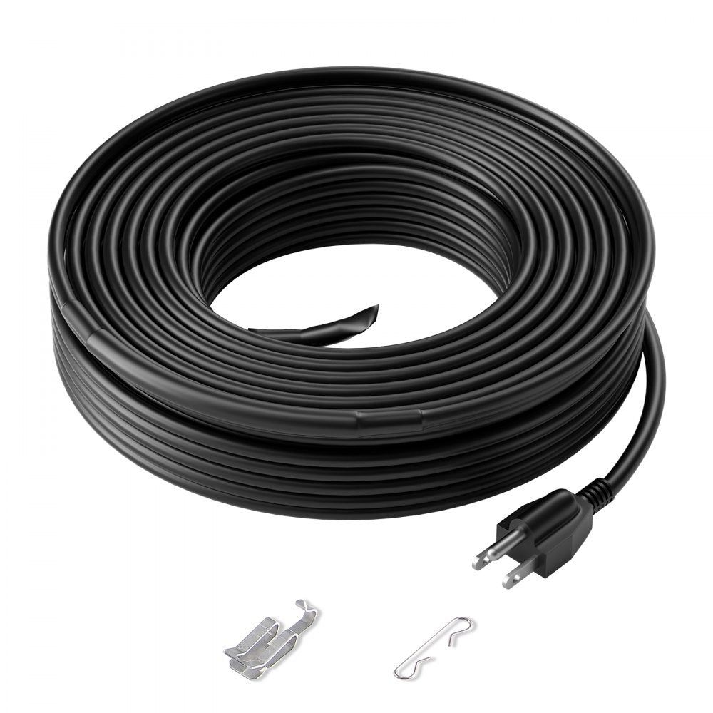 VEVOR Self-Regulating Pipe Heating Cable, 100FT 5W/FT Heat Tape for Pipes, Roof Snow Melting De-icing, Gutter and Pipe Freeze Protection