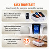 VEVOR Foot Circulation Stimulator with Heat, EMS & TENS Foot Massager for Neuropathy, Electric Foot Stimulator with 3-Level Temperature, 25 Modes & 50 Intensities for Pain Relief, Plantar Fasciitis