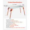 VEVOR Foldable Welding Table 44" x 21", 500LBS Capacity Welding Workbench with 4-Level Adjustable Height, Carbon Steel Work Bench with 6 Tool Slots & 0.63" Fixture Holes for Welding Assembly Repair