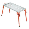 VEVOR Foldable Welding Table 44" x 21", 500LBS Capacity Welding Workbench with 4-Level Adjustable Height, Carbon Steel Work Bench with 6 Tool Slots & 0.63" Fixture Holes for Welding Assembly Repair