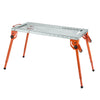 VEVOR Foldable Welding Table 44" x 21", 500LBS Capacity Welding Workbench with 4-Level Adjustable Height, Carbon Steel Work Bench with 6 Tool Slots & 0.63" Fixture Holes for Welding Assembly Repair