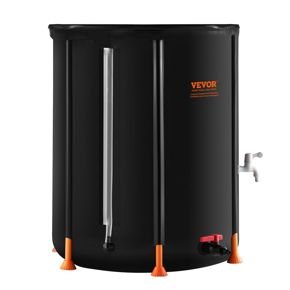 VEVOR Collapsible Rain Barrel, 66 Gallon/250 L Portable Rain Water Collection Barrel, PVC Rainwater Collection System with Spigots and Overflow Kit, Water Barrel for Garden Water Catcher
