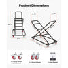 VEVOR Performing Arts Chair Cart 300 lbs Capacity Holds Up to 18 Chairs, for Music Events, X-Shaped Stacking Design, Heavy-Duty Carbon Steel, Easy to Move, Storage Dolly, with Locking Swivel Wheels