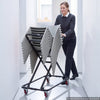 VEVOR Performing Arts Chair Cart 300 lbs Capacity Holds Up to 18 Chairs, for Music Events, X-Shaped Stacking Design, Heavy-Duty Carbon Steel, Easy to Move, Storage Dolly, with Locking Swivel Wheels