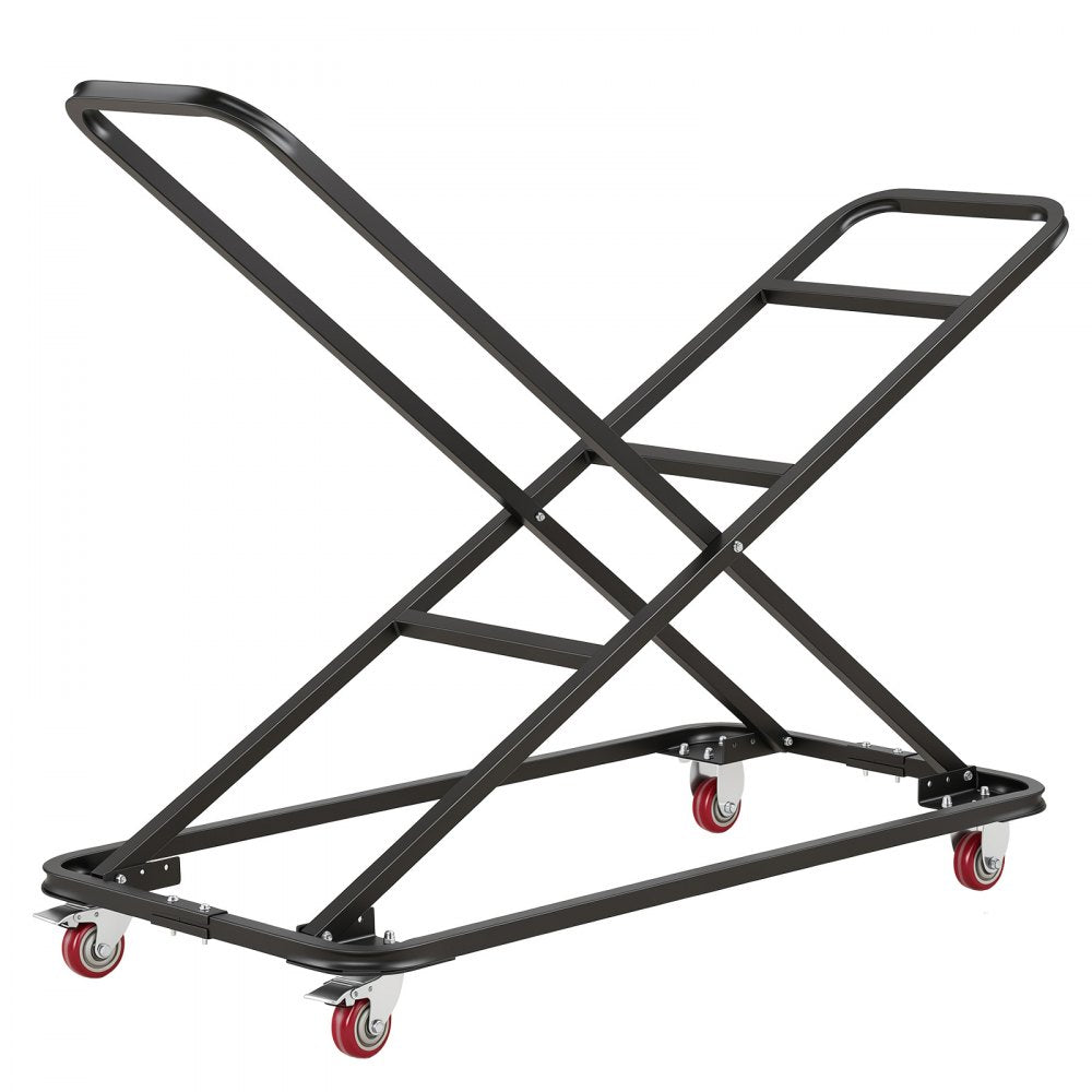 VEVOR Performing Arts Chair Cart 300 lbs Capacity Holds Up to 18 Chairs, for Music Events, X-Shaped Stacking Design, Heavy-Duty Carbon Steel, Easy to Move, Storage Dolly, with Locking Swivel Wheels