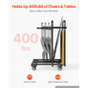 VEVOR Folding Table and Chair Rack Cart 400 lbs Holds 14 Chairs & 5 Tables, for Party Event Hotel Factory, Heavy-Duty Carbon Steel, Easy to Move, Storage Dolly, with Swivel Casters and Locking Wheels