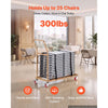 VEVOR Folding Chair Cart 300 lbs for 25 Chairs L-Shape Horizontal Placement, for Commercial & Home Kitchen, Heavy-Duty Carbon Steel, Easy to Move, Storage Dolly, with Locking Swivel Wheels & Handle