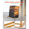 VEVOR Folding Chair Cart 300 lbs for 25 Chairs L-Shape Vertical Placement, for Commercial & Home Kitchen, Heavy-Duty Carbon Steel, Easy to Move, Storage Dolly, with Locking Swivel Wheels & Handle