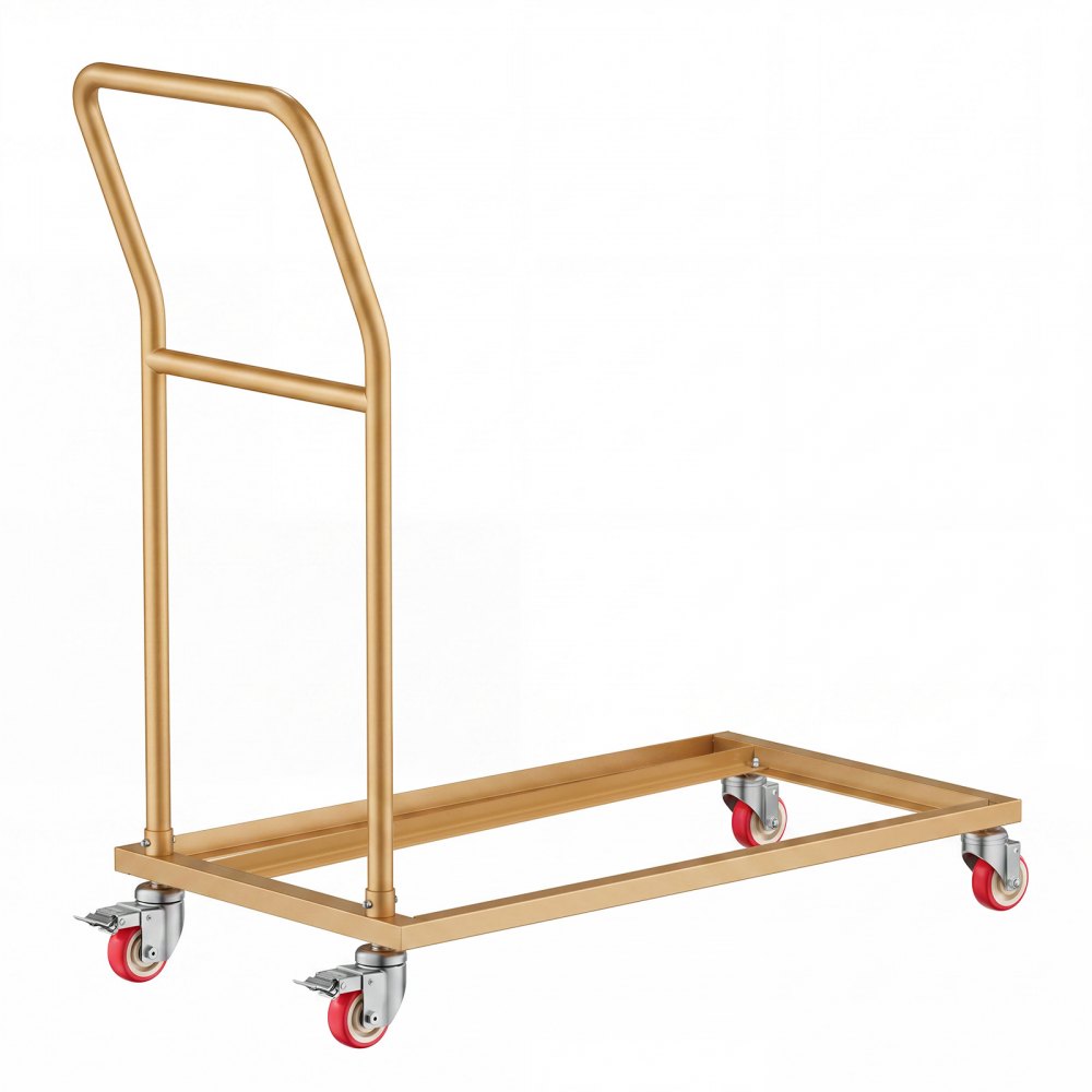 VEVOR Folding Chair Cart 300 lbs for 25 Chairs L-Shape Vertical Placement, for Commercial & Home Kitchen, Heavy-Duty Carbon Steel, Easy to Move, Storage Dolly, with Locking Swivel Wheels & Handle
