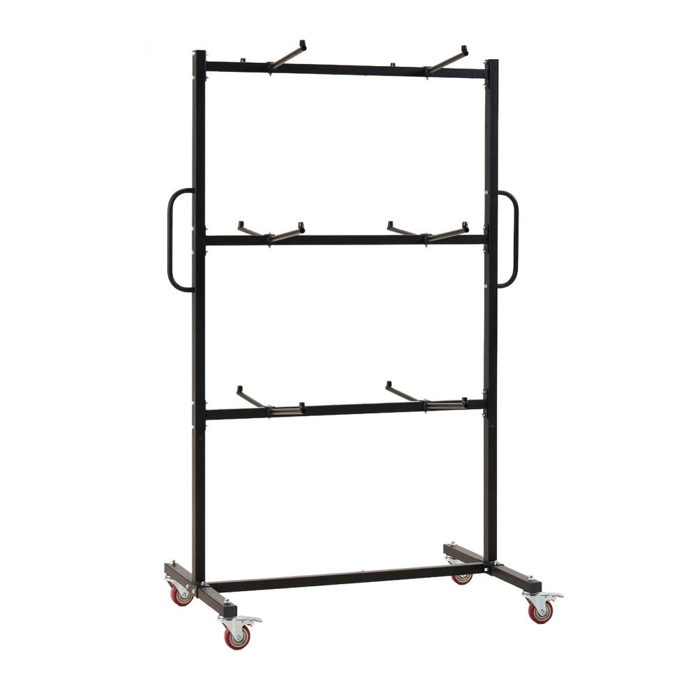 VEVOR Folding Table and Chair Rack Cart 400 lbs Holds 24 Chairs & 6 Tables, for Large Event, Heavy-Duty Carbon Steel, Easy to Move, Storage Dolly, with Swivel Casters Locking Wheels, Waterproof Cover