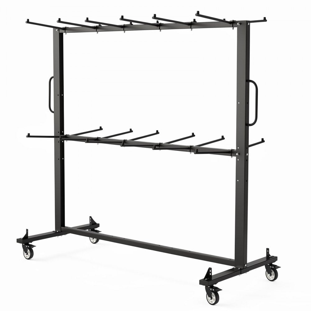VEVOR Folding Table and Chair Cart 800 lbs Holds 42 Chairs & 12 Tables, for Large Event, Heavy-Duty Carbon Steel, Easy to Move, Storage Dolly, with Swivel Casters Locking Wheels, Waterproof Cover