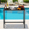 VEVOR Outdoor Bar Table, 39.4 x 15 in Patio Bar Table, Waterproof Top & Sturdy Metal Frame, Rectangle Counter Height Dining Tables, Outdoor Furniture for Balcony, Yard, Hot Tub, Poolside, Indoor