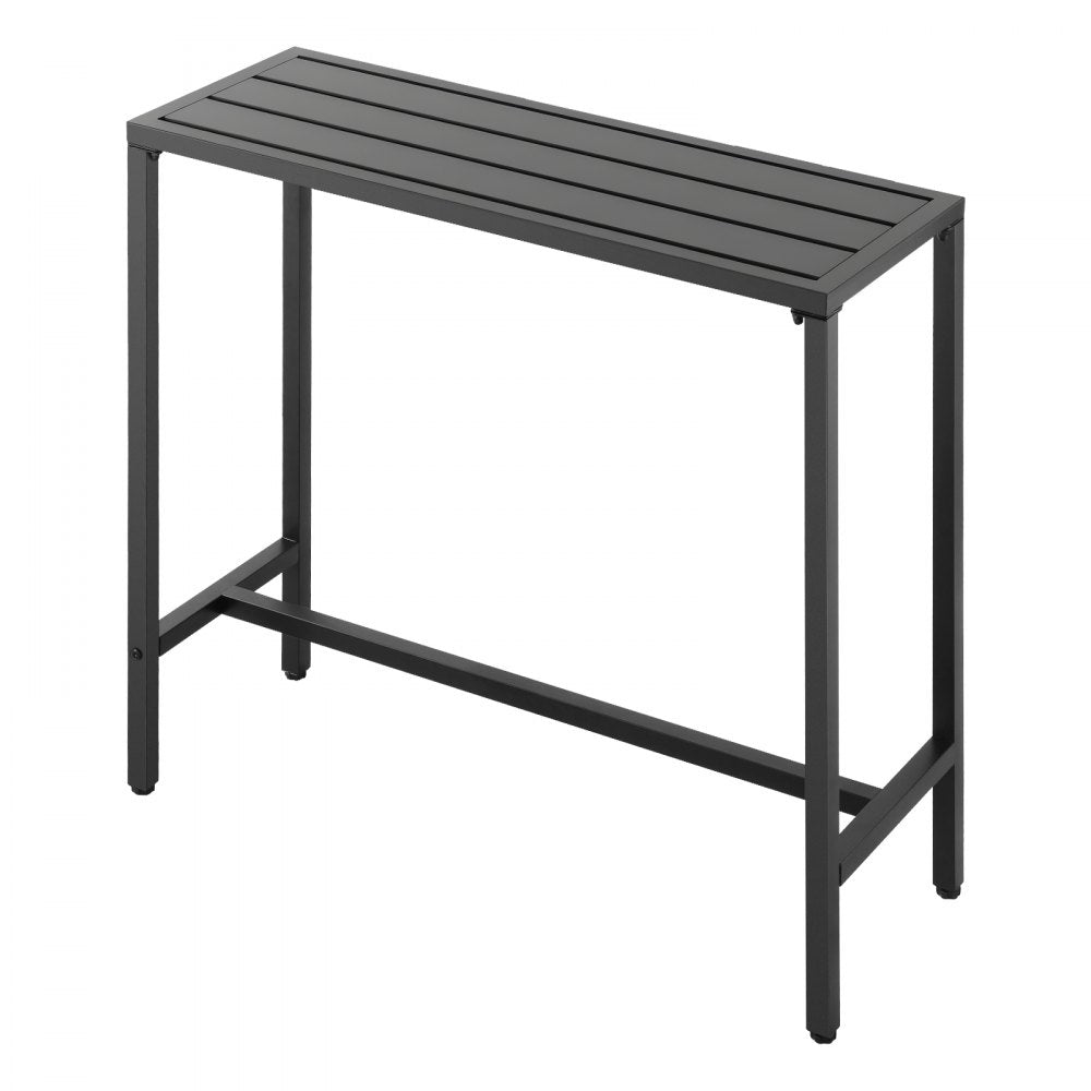 VEVOR Outdoor Bar Table, 39.4 x 15 in Patio Bar Table, Waterproof Top & Sturdy Metal Frame, Rectangle Counter Height Dining Tables, Outdoor Furniture for Balcony, Yard, Hot Tub, Poolside, Indoor