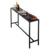 VEVOR Outdoor Bar Table, 63 x 15 in Patio Bar Table, Waterproof Top & Sturdy Metal Frame, Rectangle Counter Height Dining Tables, Outdoor Furniture for Balcony, Yard, Hot Tub, Poolside, Indoor