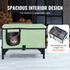 VEVOR Elevated Heated Cat House, Cuboid Kitty Shelter with Adjustable Temperature and Timer, 900D Oxford Cloth Foldable Cat Shelter with Heated Pad  for Winter to Stay Warm and Cozy, Green (Middle)