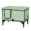 VEVOR Elevated Heated Cat House, Cuboid Kitty Shelter with Adjustable Temperature and Timer, 900D Oxford Cloth Foldable Cat Shelter with Heated Pad  for Winter to Stay Warm and Cozy, Green (Middle)
