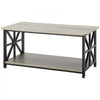 VEVOR 40" Farmhouse Coffee Table, Rectangle Coffee Table with Open Storage Compartment, Wooden Rustic Cocktail Table for Living Room, Bedroom, Apartment, Studio, Brown & Black