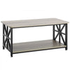 VEVOR 40" Farmhouse Coffee Table, Rectangle Coffee Table with Open Storage Compartment, Wooden Rustic Cocktail Table for Living Room, Bedroom, Apartment, Studio, Brown & Black
