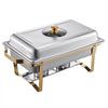 VEVOR Chafing Dish Buffet Set, 8 Qt 4 Pack, Stainless Steel Chafer with 4 Full Size Pans, Rectangle Catering Warmer Server with Glass Lid Water Pan Folding Stand Fuel Holder, for Wedding Party Banquet