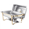 VEVOR Chafing Dish Buffet Set, 8 Qt 4 Pack, Stainless Steel Chafer with 4 Full Size Pans, Rectangle Catering Warmer Server with Glass Lid Water Pan Folding Stand Fuel Holder, for Wedding Party Banquet