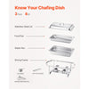VEVOR Chafing Dish Buffet Set, 8 Qt 2 Pack, Stainless Steel Chafer with 2 Full Size Pans, Rectangle Catering Warmer Server with Lid Water Pan Stand Fuel Holder, for Weddings Parties Banquets, Silver