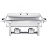VEVOR Chafing Dish Buffet Set, 8 Qt 2 Pack, Stainless Steel Chafer with 2 Full Size Pans, Rectangle Catering Warmer Server with Lid Water Pan Stand Fuel Holder, for Weddings Parties Banquets, Silver