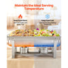 VEVOR Rectangle Chafing Dish, 9 Qt 4 Pack Stainless Steel Chafing Dish, Food Warmer Chafer Complete Set with Hollow Handle, 2 Food Tongs, Lid, Fuel Holder, Chafer Dishes for Banquet Party Wedding