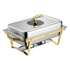 VEVOR 2 Packs Chafing Dishes for Buffet Set, 9QT Stainless Steel Chafer, for Banquet Party Wedding, Rectangle Buffet Server Warmer, 1 Full & 2 Half-Size Pans, Glass Lid, Fuel Holder, Tong, Glass Pad