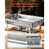 VEVOR 4 Packs Chafing Dishes for Buffet Set, 9QT Stainless Steel Chafer, for Banquet Party Wedding, Rectangle Buffet Server and Warmer, with 4 Full Size Pans, Fuel Holder, and Foldable Stand
