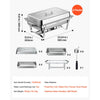 VEVOR 4 Packs Chafing Dishes for Buffet Set, 9QT Stainless Steel Chafer, for Banquet Party Wedding, Rectangle Buffet Server and Warmer, with 4 Full Size Pans, Fuel Holder, and Foldable Stand