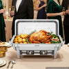 VEVOR 4 Packs Chafing Dishes for Buffet Set, 9QT Stainless Steel Chafer, for Banquet Party Wedding, Rectangle Buffet Server and Warmer, with 4 Full Size Pans, Fuel Holder, and Foldable Stand