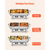 VEVOR 4 Packs Chafing Dishes for Buffet Set, 9QT Stainless Steel Chafer, for Banquet Party Wedding, Rectangle Buffet Server Warmer, 2 Full & 2 Half & 3 Third-Size Pans, Fuel Holder, Tong, Glass Pad