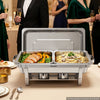 VEVOR 4 Packs Chafing Dishes for Buffet Set, 9QT Stainless Steel Chafer, for Banquet Party Wedding, Rectangle Buffet Server Warmer, 2 Full & 2 Half & 3 Third-Size Pans, Fuel Holder, Tong, Glass Pad