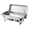 VEVOR 4 Packs Chafing Dishes for Buffet Set, 9QT Stainless Steel Chafer, for Banquet Party Wedding, Rectangle Buffet Server Warmer, 2 Full & 2 Half & 3 Third-Size Pans, Fuel Holder, Tong, Glass Pad