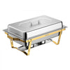 VEVOR 4 Packs Chafing Dishes for Buffet Set, 9QT Stainless Steel Chafer, for Banquet Party Wedding, Rectangle Buffet Server Warmer, 2 Full & 2 Half & 4 Fourth-Size Pans, Fuel Holder, Tong, Glass Pad