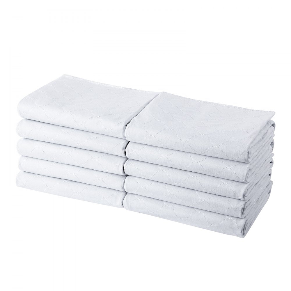 VEVOR Washable Underpads, 34 x 36-inch Reusable Bed Pads, Super Absorbent & Fast Drying Incontinence Bedwetting Pad for Bed Sofa and Mattress, Protective Pee Pads for Pet Adult Kid Elderly (10-Pack)