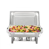 VEVOR Chafing Dish Buffet Set, 8 Qt 4 Pack, Stainless Chafer with 4 Full Size Pans, Rectangle Catering Warmer Server with Lid Water Pan Folding Stand Fuel Tray Holder Spoon Clip, at Least 8 People Eac