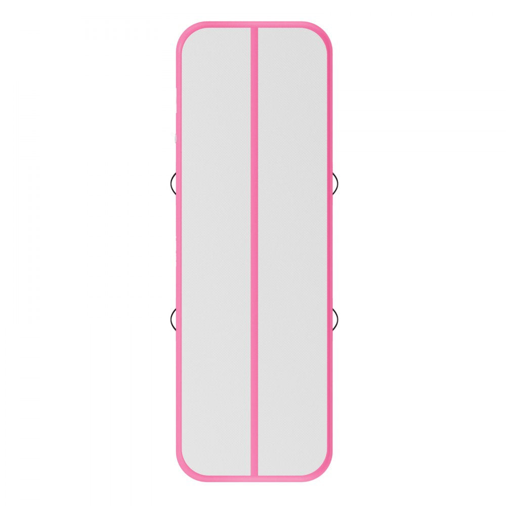 VEVOR Inflatable Gymnastics Air Mat 10 ft Training Mats w/ Electric Pump, 4 inches Thick Sturdy Tumble Track, Tumbling Mat for Home Use/Gym/Outdoor/Yoga/Cheerleading/Beach/Park/Water, Pink