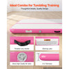 VEVOR Inflatable Gymnastics Air Mat 13 ft Training Mats w/ Electric Pump, 4 inches Thick Sturdy Tumble Track, Tumbling Mat for Home Use/Gym/Outdoor/Yoga/Cheerleading/Beach/Park/Water, Pink