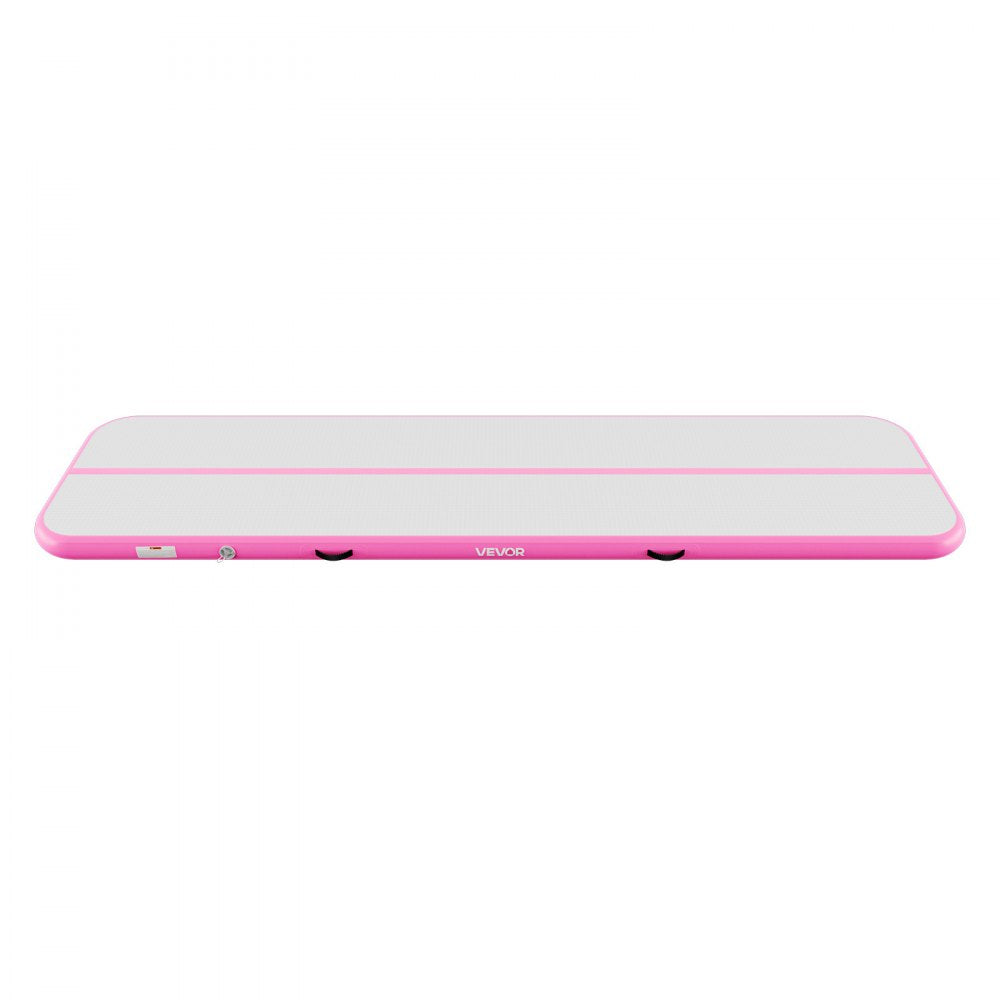 VEVOR Inflatable Gymnastics Air Mat 13 ft Training Mats w/ Electric Pump, 4 inches Thick Sturdy Tumble Track, Tumbling Mat for Home Use/Gym/Outdoor/Yoga/Cheerleading/Beach/Park/Water, Pink