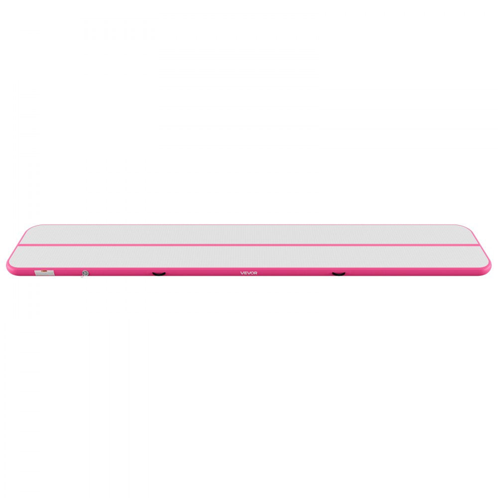 VEVOR Inflatable Gymnastics Air Mat 20 ft Training Mats w/ Electric Pump, 4 inches Thick Sturdy Tumble Track, Tumbling Mat for Home Use/Gym/Outdoor/Yoga/Cheerleading/Beach/Park/Water, Pink