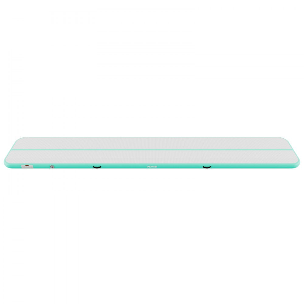 VEVOR Inflatable Gymnastics Air Mat 20 ft Training Mats w/ Electric Pump, 4 inches Thick Sturdy Tumble Track, Tumbling Mat for Home Use/Gym/Outdoor/Yoga/Cheerleading/Beach/Park/Water, Mint Green