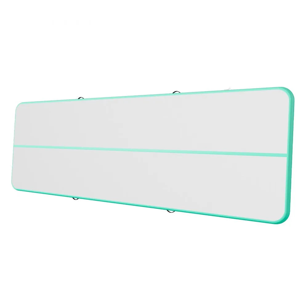 VEVOR Inflatable Gymnastics Air Mat 20 ft Training Mats w/ Electric Pump, 8 inches Thick Sturdy Tumble Track, Tumbling Mat for Home Use/Gym/Outdoor/Yoga/Cheerleading/Beach/Park/Water, Mint Green