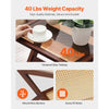 VEVOR Rattan Coffee Table, Z-Shaped Rattan Woven Bamboo Coffee Table with Tempered Glass Top, 20” Modern Boho Storage Coffee Table with Natural Bamboo Legs, for Living Room, Bedroom & Small Spaces