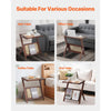 VEVOR Rattan Coffee Table, Z-Shaped Rattan Woven Bamboo Coffee Table with Tempered Glass Top, 20” Modern Boho Storage Coffee Table with Natural Bamboo Legs, for Living Room, Bedroom & Small Spaces